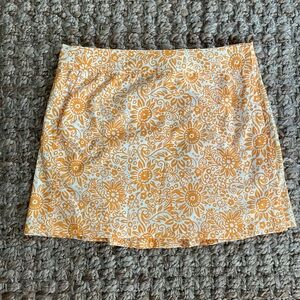 RipSkirt Hawaii Orange Floral Wrap Skirt Size M Resort Travel Beach Skort Style